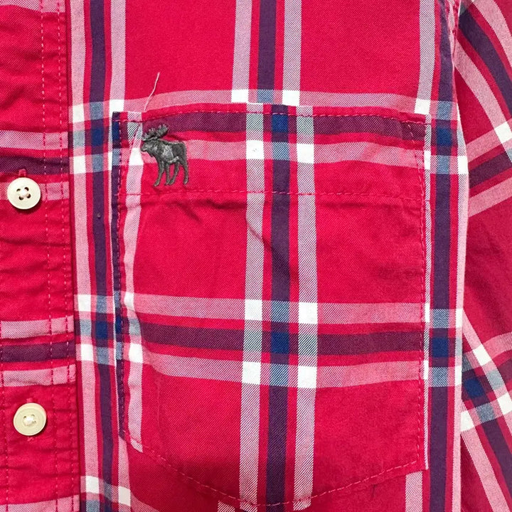 [BUNJANG] Abercrombie Red Check Long Sleeve Shirt / 아베크롬비 레드 체크 긴팔 셔츠