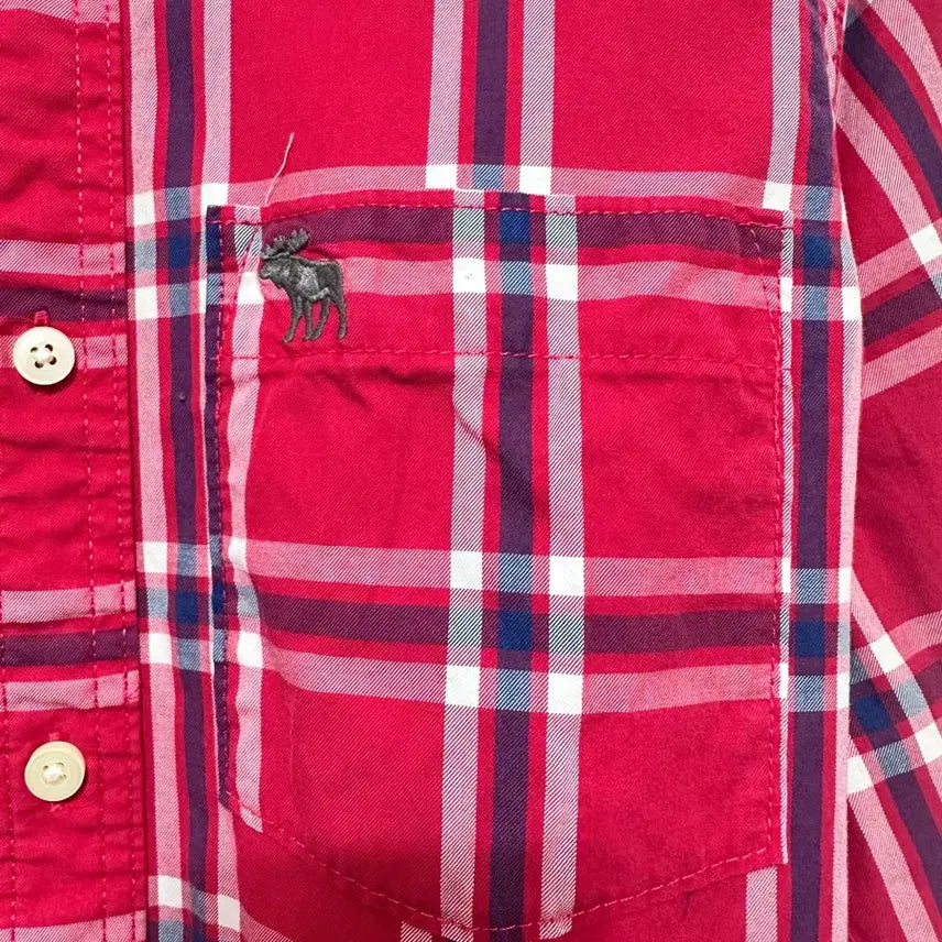 [BUNJANG] Abercrombie Red Check Long Sleeve Shirt / 아베크롬비 레드 체크 긴팔 셔츠