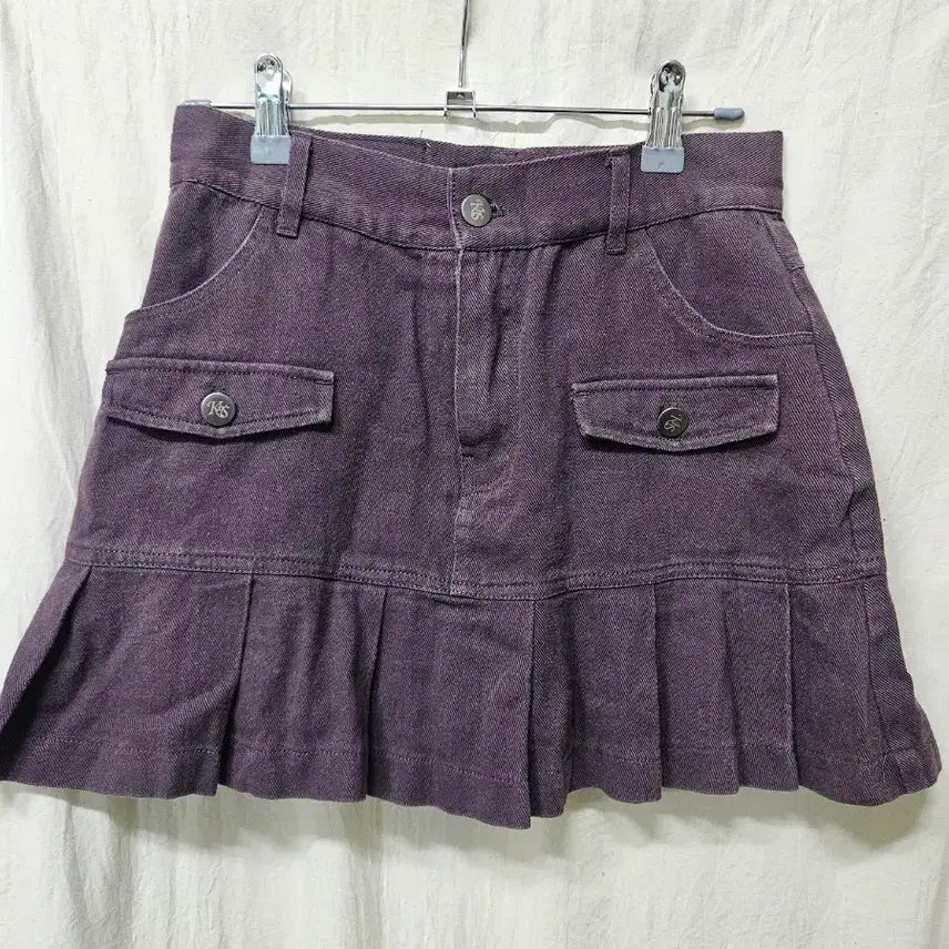 [BUNJANG] Purple Denim Mini Skirt / 퍼플 데님 미니스커트
