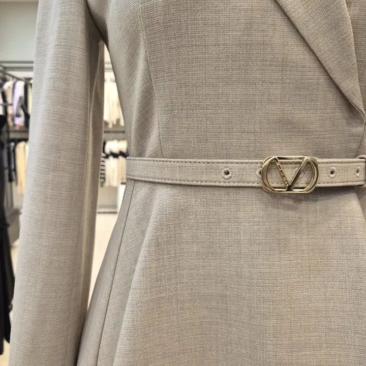 [BUNJANG] Misha V-Neck Belted Wrap Long Dress / 미샤 브이넥 벨트 랩 롱 원피스