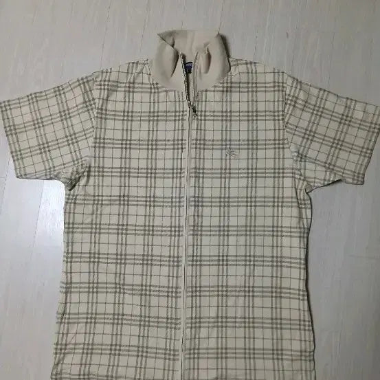 [BUNJANG] Burberry Check Short Sleeve Zip-Up / 정품 버버리 체크 반팔 집업