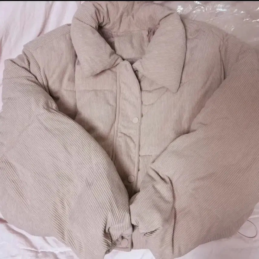 [BUNJANG] Ably Pink Corduroy Short Padded Jumper / 에이블리 핑크 코듀로이 숏패딩 점퍼