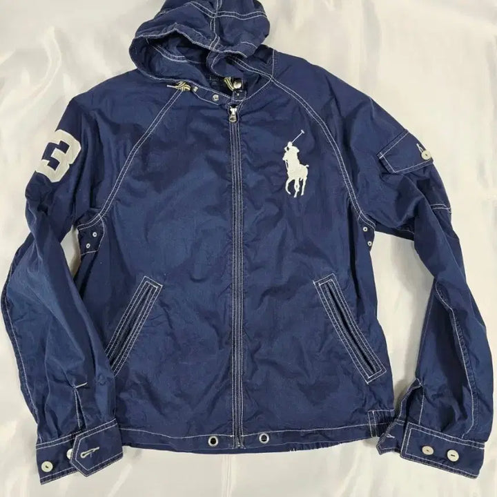 [BUNJANG] Polo Ralph Lauren Big Pony Two-Tone Stitching Hooded Zip-Up Jacket M / 폴로빅포니투웨이스티치후드집업