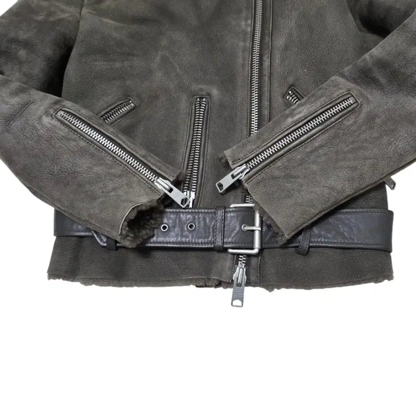 [BUNJANG] All Saints Sheepskin/Cowhide Biker Jacket / All Saints 올세인츠 (양, 소가죽100%)무스탕 바이커 자켓