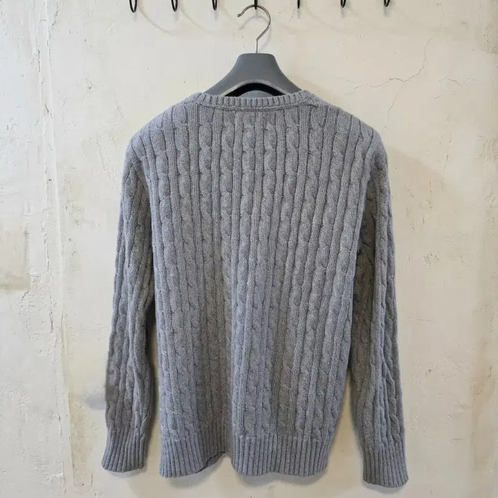 [BUNJANG] Polo Ralph Lauren Cable Knit Sweater Gray / 폴로 랄프로렌 꽈배기 회색 니트 66/77