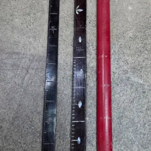 [BUNJANG] Antique Wooden Ruler Set / 골동 옻칠 주칠 나무자 3점