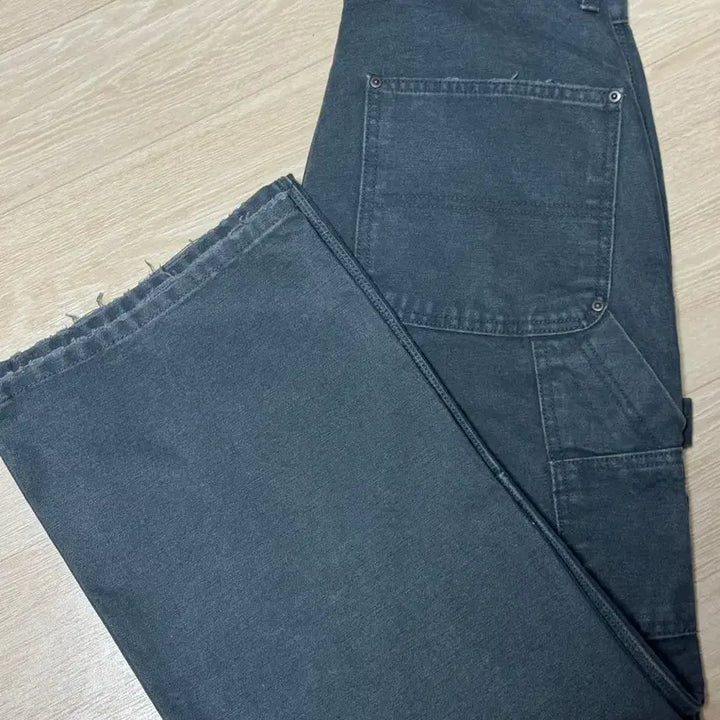 [BUNJANG] The Geeks Double Knee Work Pants Navy / 더긱스 더블니 덕 워크 팬츠 네이비