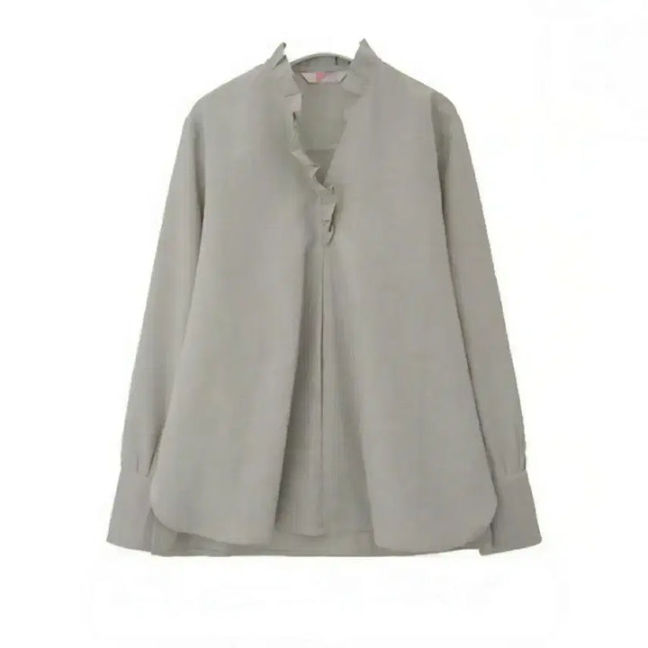 [BUNJANG] 8Seconds Check Frill V-Neck Shirt / [55]에잇세컨즈 체크 프릴 브이넥 셔츠