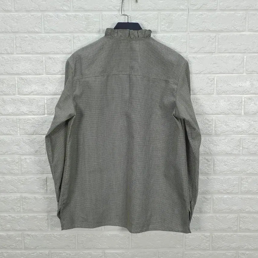 [BUNJANG] 8Seconds Check Frill V-Neck Shirt / [55]에잇세컨즈 체크 프릴 브이넥 셔츠