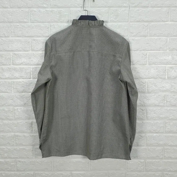 [BUNJANG] 8Seconds Check Frill V-Neck Shirt / [55]에잇세컨즈 체크 프릴 브이넥 셔츠