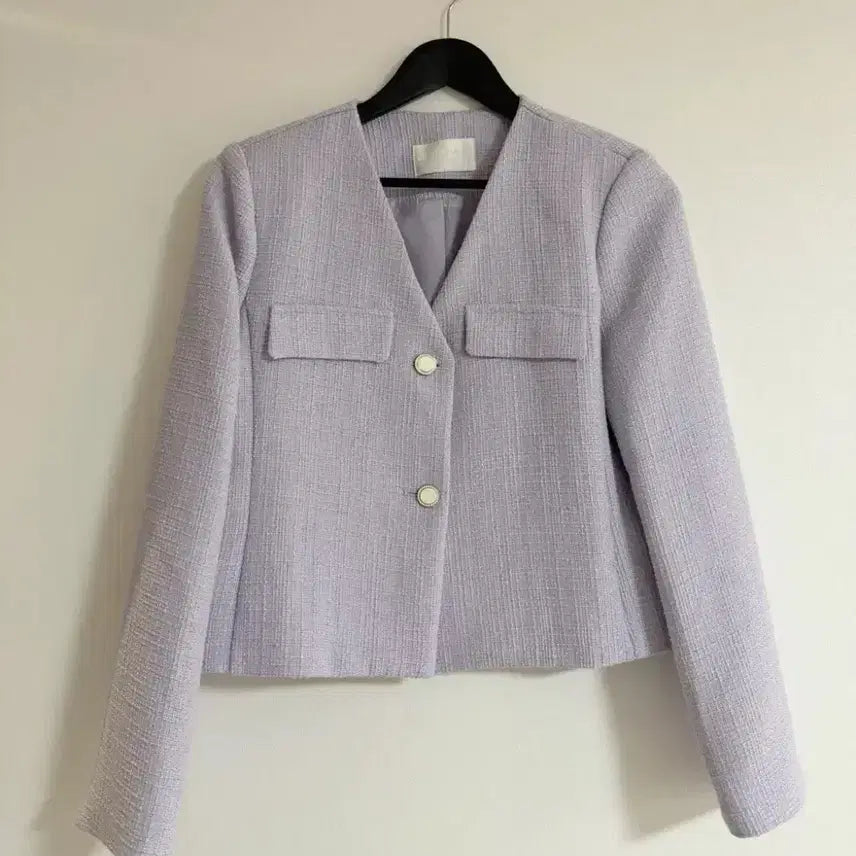 [SOLD OUT] 라벤더 노카라 트위드 자켓 55-66