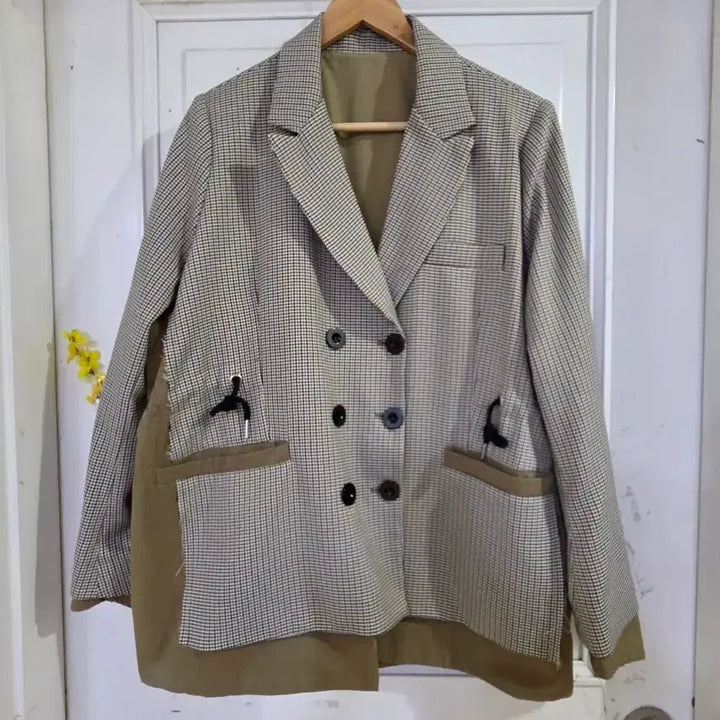 [BUNJANG] Spring Color Block String Casual Jacket / 봄  디자인이  바스락 배색 스트링 캐주얼  자켓   새상품   가슴60