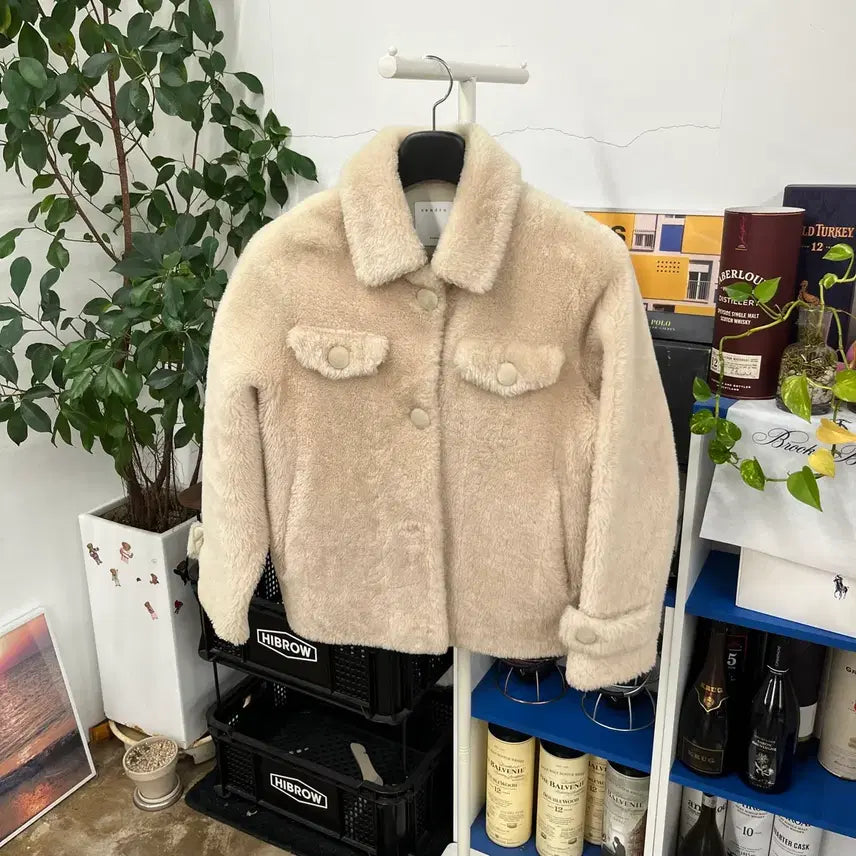 [BUNJANG] Sandro Real Wool Mustang Jacket Size 43 / 산드로 리얼 양모 무스탕 43