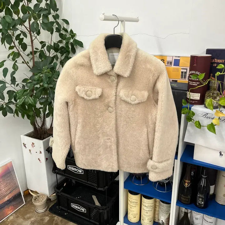 [BUNJANG] Sandro Real Wool Mustang Jacket Size 43 / 산드로 리얼 양모 무스탕 43