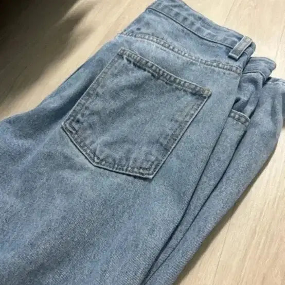 [BUNJANG] From Beginning Light Blue Denim Wide Pants / 프롬비기닝 라이트블루 연청 데님 와이드 팬츠