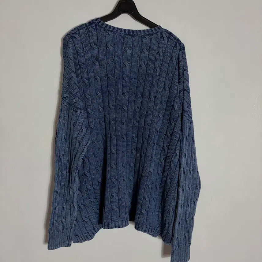 [SOLD OUT] 폴로랄프로렌 블루 브이넥 케이블 니트(XL)
