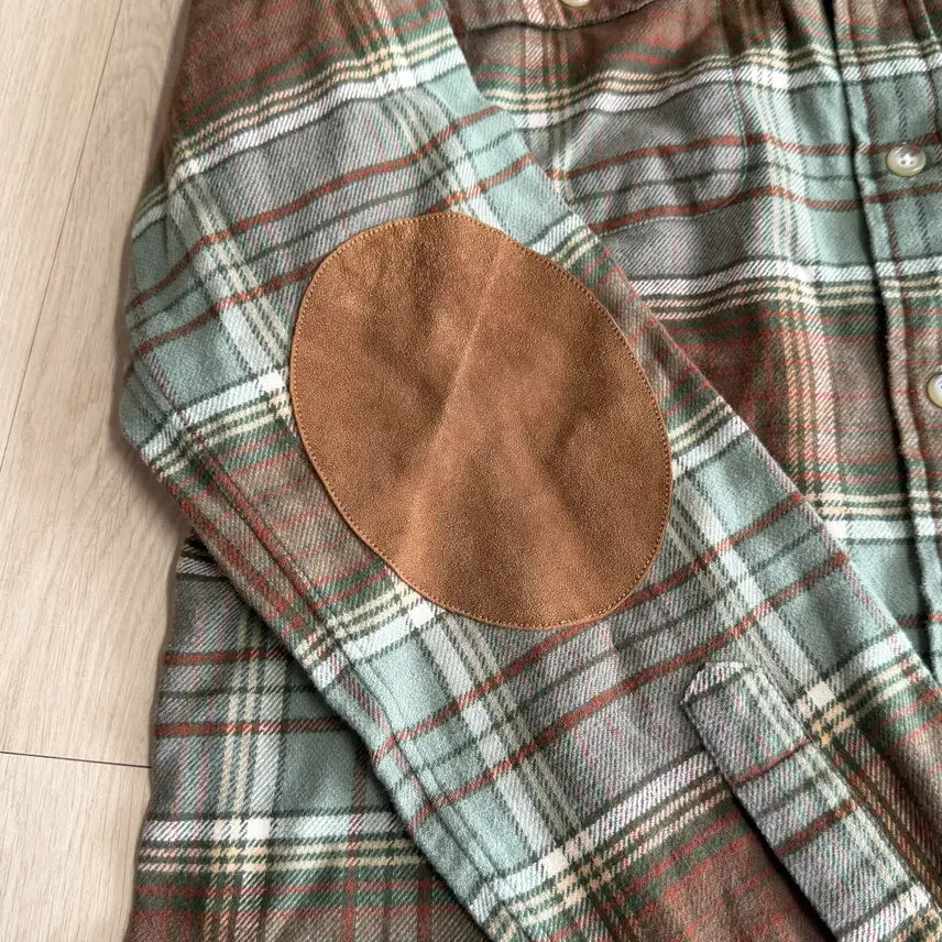 [BUNJANG] Polo Ralph Lauren Suede Patch Flannel Shirt L / [폴로 랄프로렌] 스웨이드 패치 플란넬 셔츠 L 사이즈
