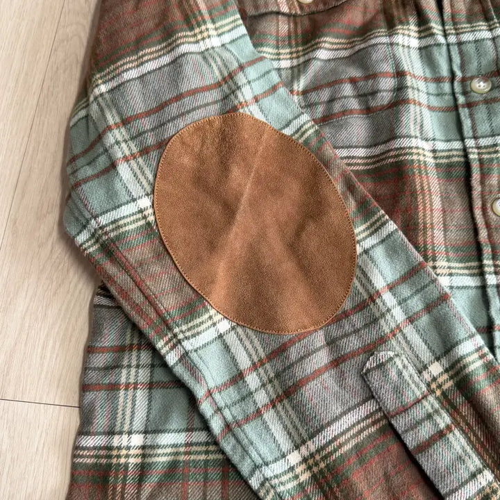 [BUNJANG] Polo Ralph Lauren Suede Patch Flannel Shirt L / [폴로 랄프로렌] 스웨이드 패치 플란넬 셔츠 L 사이즈