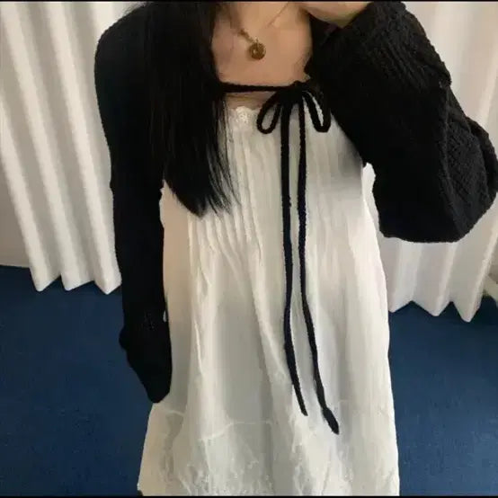 [BUNJANG] Black Bolero Cardigan Knit / 블랙 볼레로 가디건 니트가디건