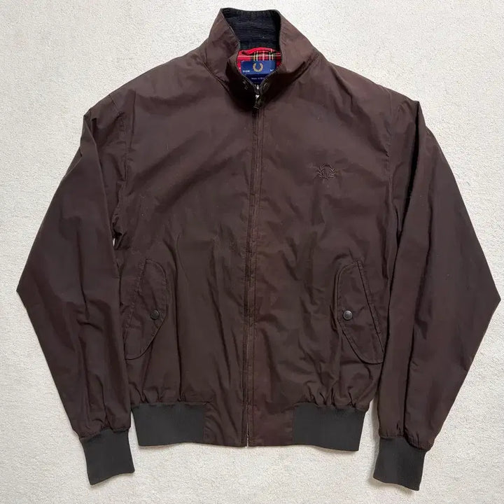 [BUNJANG] Fred Perry Waxed Cotton Harrington Jacket (Brown) / [S] 프레드페리 왁스드 코튼 해링턴 자켓 메이드인 잉글랜드 (브라운)