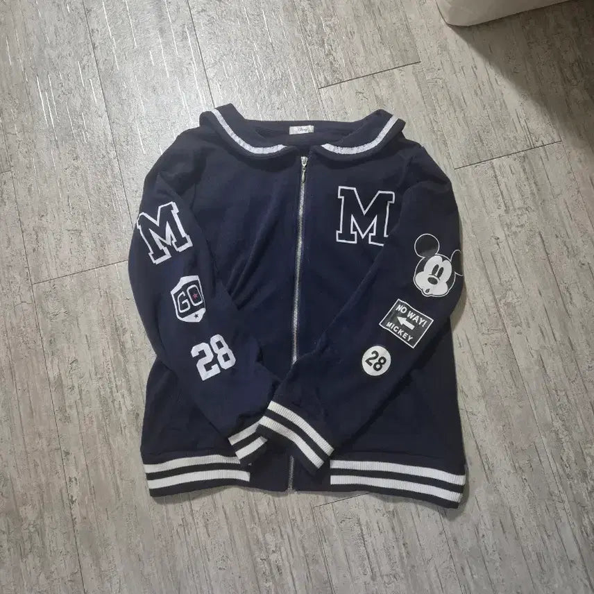 [BUNJANG] Disney Mickey Mouse Navy Hooded Zip-up Jacket / 디즈니 미키마우스 네이비 후드집업