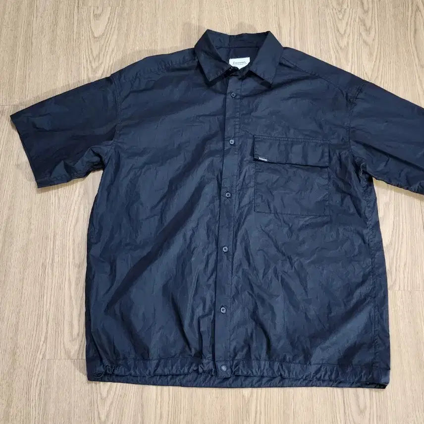[BUNJANG] Covernat Black Short Sleeve String Shirt / 커버낫 블랙 반팔 스트링 셔츠