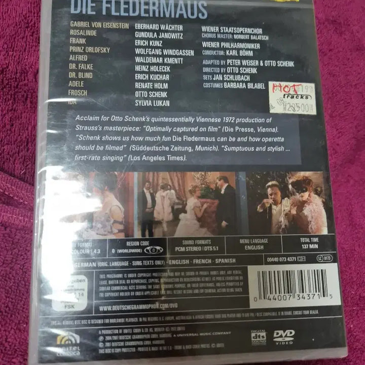 [BUNJANG] Johann Strauss Die Fledermaus DVD Opera / 요한 슈트라우스 박쥐 DVD 오페레타