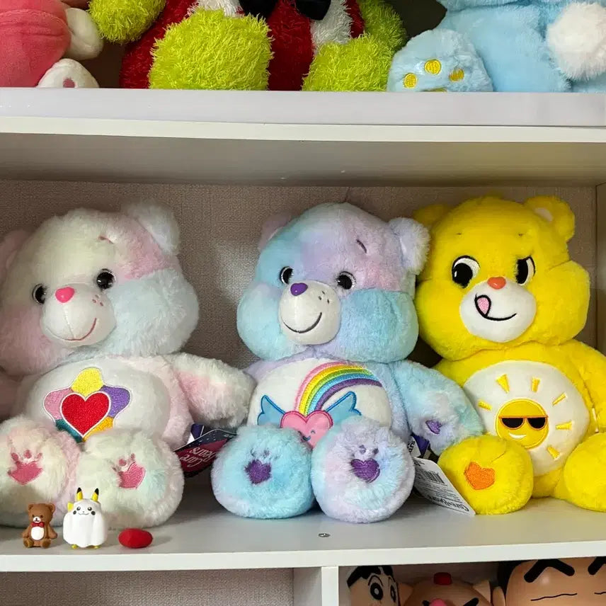 [BUNJANG] Care Bears Rainbow/Heart/Sunshine Plush Toy Set / 케어베어 인형 무지개/하트/선샤인 3종 세트