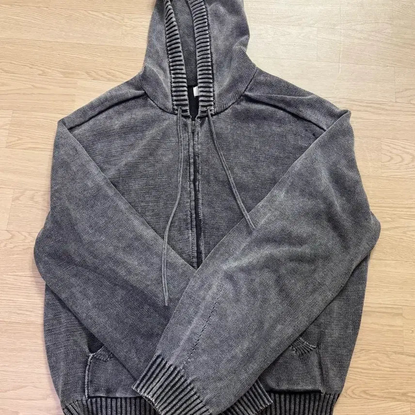 [BUNJANG] Elmood Peace Dyed Hoodie Knit Zip-up / 엘무드 후드집업 48(엘무드 피스 다이드 후디 니트집업)