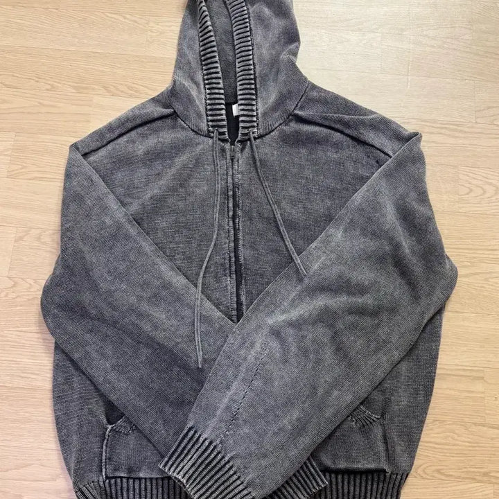 [BUNJANG] Elmood Peace Dyed Hoodie Knit Zip-up / 엘무드 후드집업 48(엘무드 피스 다이드 후디 니트집업)