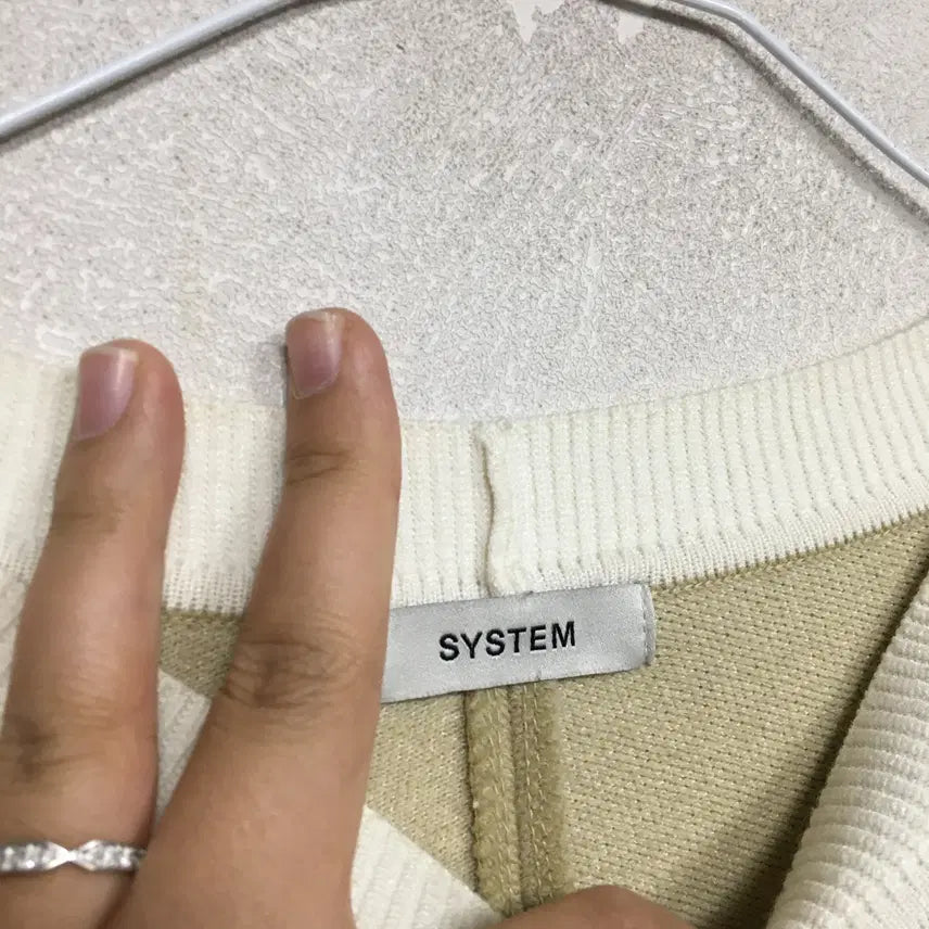 [SOLD OUT] 23 SYSTEM 시스템 테리 로고 돌먼 니트 탑