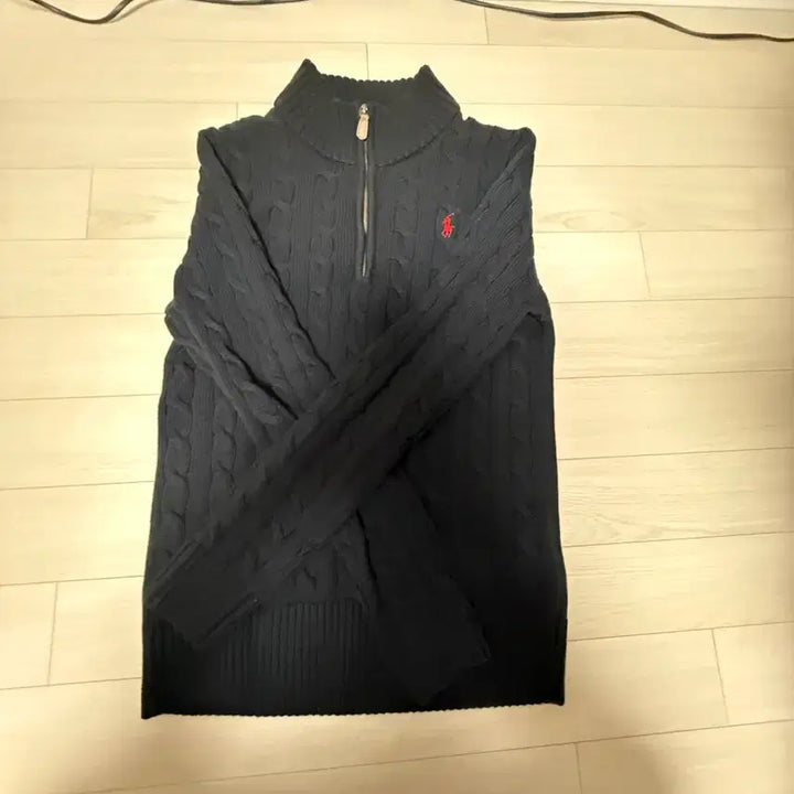 [BUNJANG] Polo Ralph Lauren Cable Knit Zip-up Sweater (S) / 폴로 니트집업 케이블