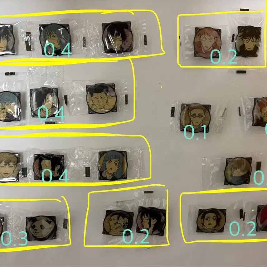 [BUNJANG] Jujutsu Kaisen Volume 20 POB Pin Badge Set / 주술회전 20권 특전 핀뱃지 토우지 고죠 쵸소우 나오야 유타 나나미 토게