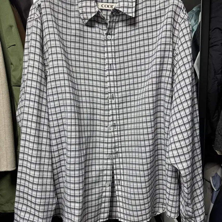 [BUNJANG] Coore Check Seersucker Shirt - Size L / 쿠어 체크 시어커서 셔츠 L 사이즈