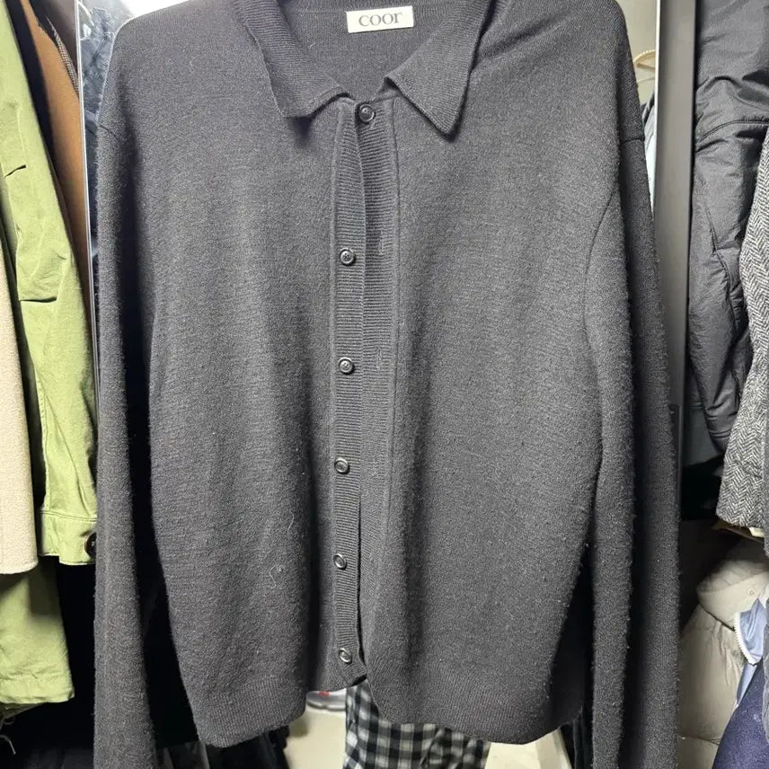 [BUNJANG] COOR Black Knit Cardigan XL / COOR 블랙 니트 가디건 xl