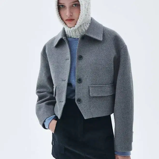 [BUNJANG] Citybreeze Volume Wool Coat - Gray / 시티브리즈 볼륨 울 코트 그레이(새상품)