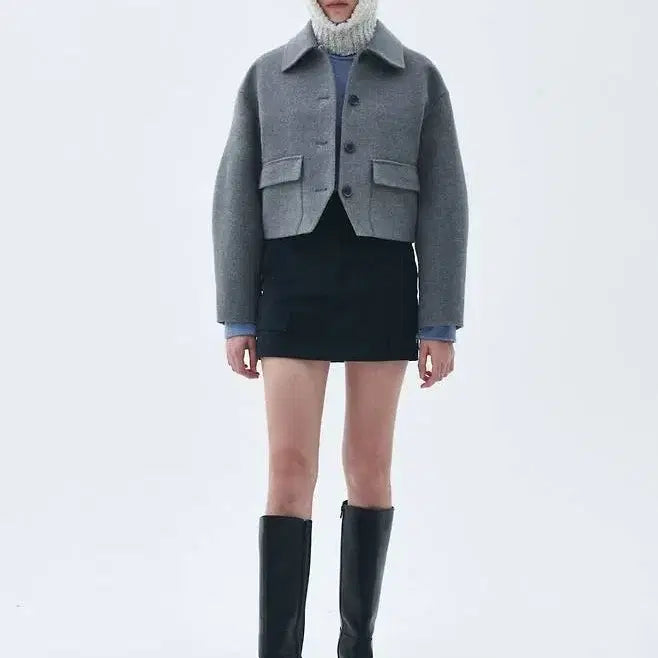 [BUNJANG] Citybreeze Volume Wool Coat - Gray / 시티브리즈 볼륨 울 코트 그레이(새상품)