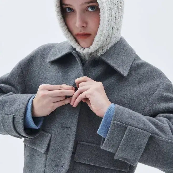 [BUNJANG] Citybreeze Volume Wool Coat - Gray / 시티브리즈 볼륨 울 코트 그레이(새상품)