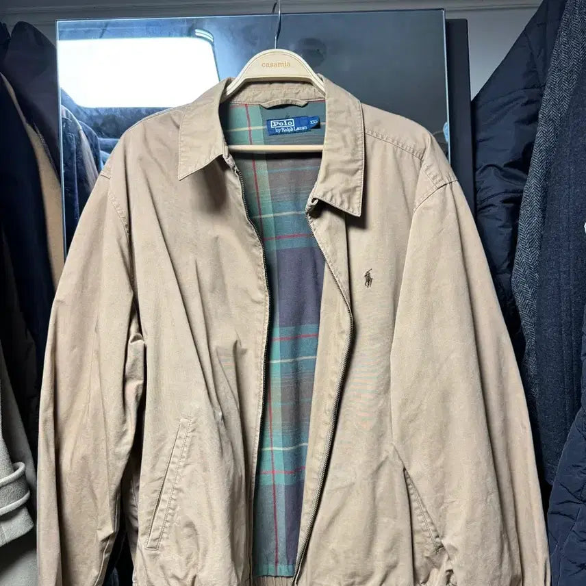 [BUNJANG] Polo Beige Blouson Jacket XXL / 폴로 베이지 블루종 자켓 xxl