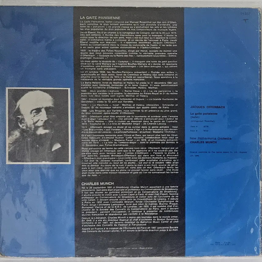 [BUNJANG] Charles Munch Offenbach: Parisian Delights LP / LP 샤를 뮌슈 - 오펜바흐: 파리의 즐거움 (수입반)