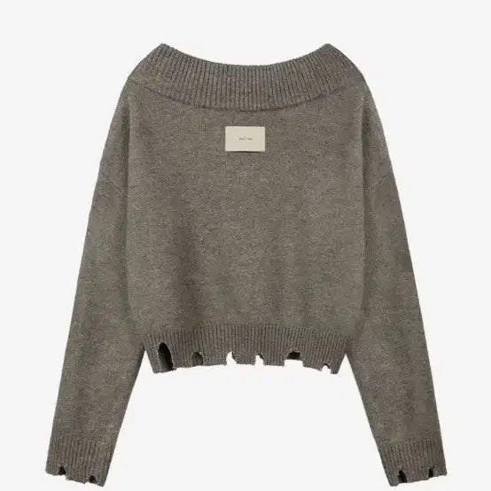 [BUNJANG] Rock Cake Off-Shoulder Damaged Knit Sweater Brown / (새상품) 락케이크 오프숄더 데미지 니트 브라운