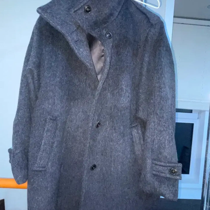 [BUNJANG] Michiko London Koshino Belted Balmacaan Wool Coat Charcoal / 미치코런던 코시노 벨티드 발마칸 울 코트 차콜