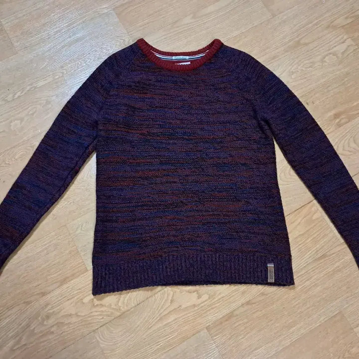 [BUNJANG] Tommy Hilfiger Denim Burgundy Knit Sweater (Size 95) / <정품> 힐피거 데님 니트 (95사이즈)