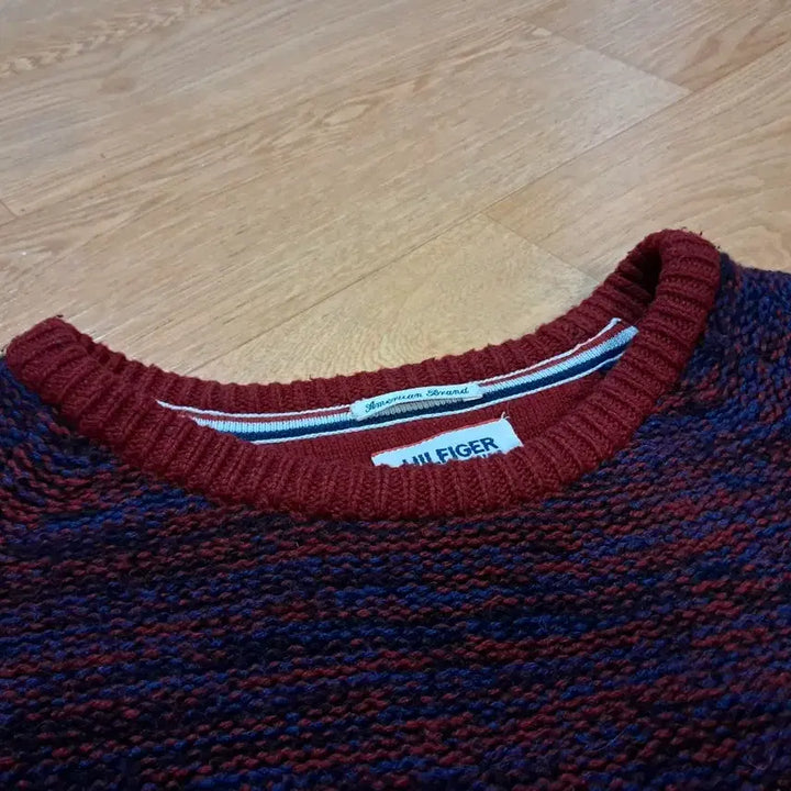 [BUNJANG] Tommy Hilfiger Denim Burgundy Knit Sweater (Size 95) / <정품> 힐피거 데님 니트 (95사이즈)