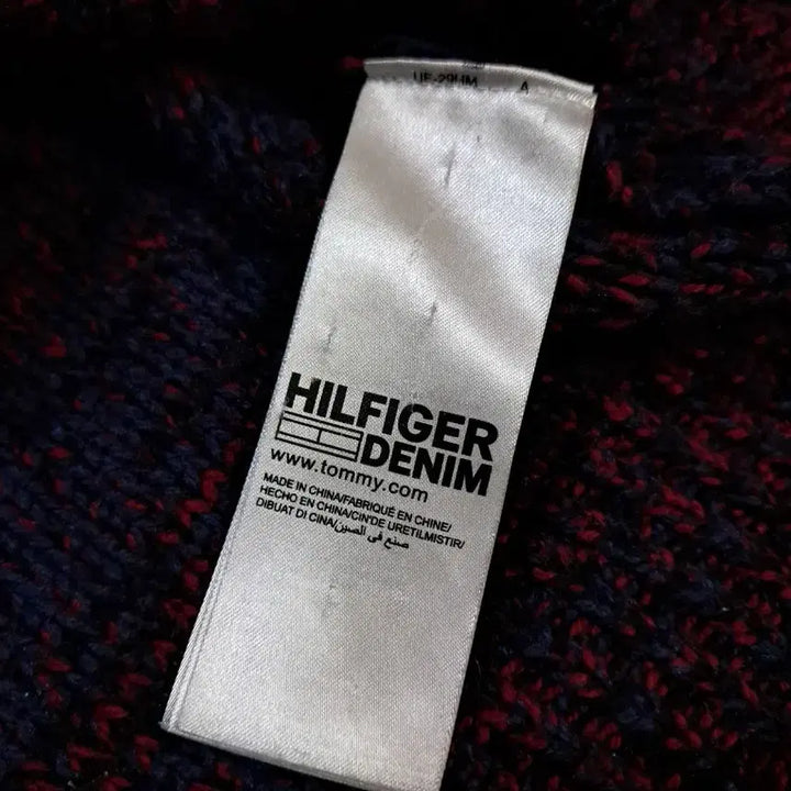 [BUNJANG] Tommy Hilfiger Denim Burgundy Knit Sweater (Size 95) / <정품> 힐피거 데님 니트 (95사이즈)