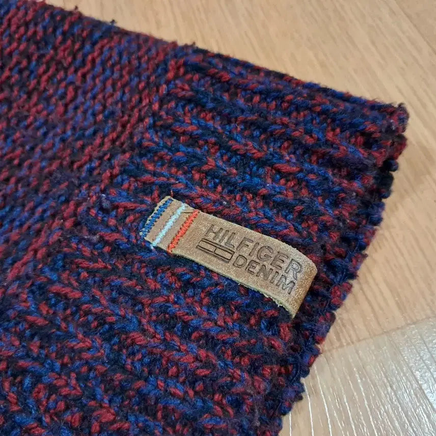 [BUNJANG] Tommy Hilfiger Denim Burgundy Knit Sweater (Size 95) / <정품> 힐피거 데님 니트 (95사이즈)