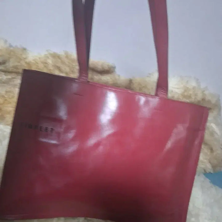 [BUNJANG] Simplet Red Leather Tote Bag / 심플렛 레드 컬러 가죽 토트백