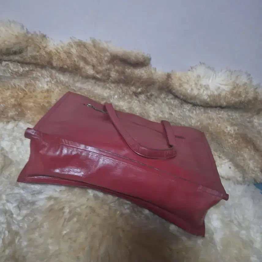 [BUNJANG] Simplet Red Leather Tote Bag / 심플렛 레드 컬러 가죽 토트백
