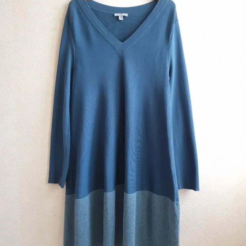 [BUNJANG] COS V-Neck Colorblock Knit Dress / 코스 COS V넥 톤온톤 배색 원피스