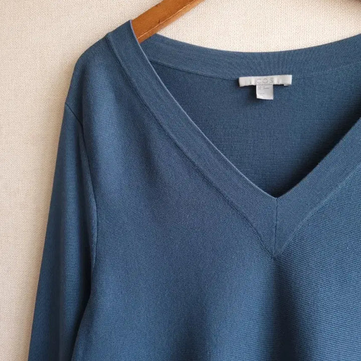 [BUNJANG] COS V-Neck Colorblock Knit Dress / 코스 COS V넥 톤온톤 배색 원피스